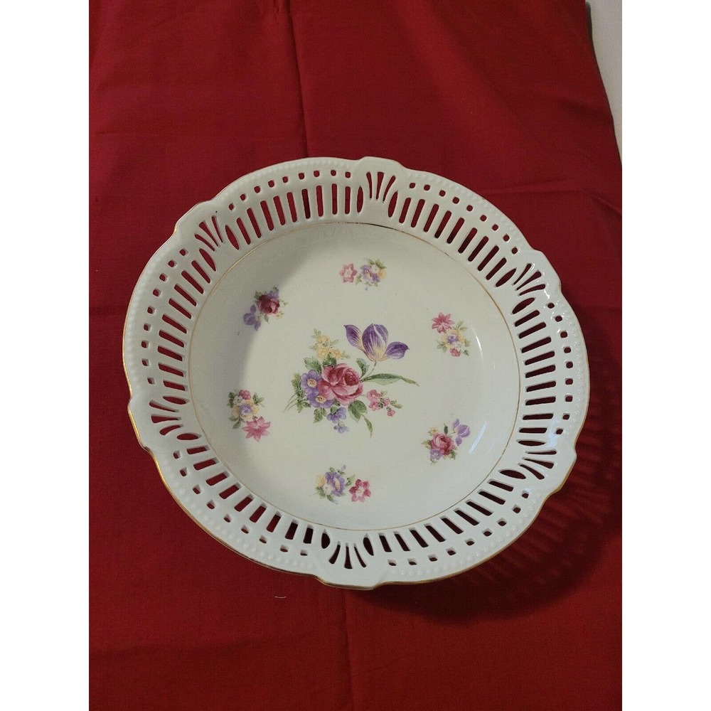 Vintage Schwarzenhammer Bavaria reticulated serving bowl